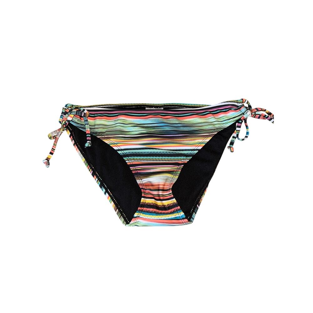 ANA Multicolor Striped Side Tie Bikini Bottom Size L NWOT